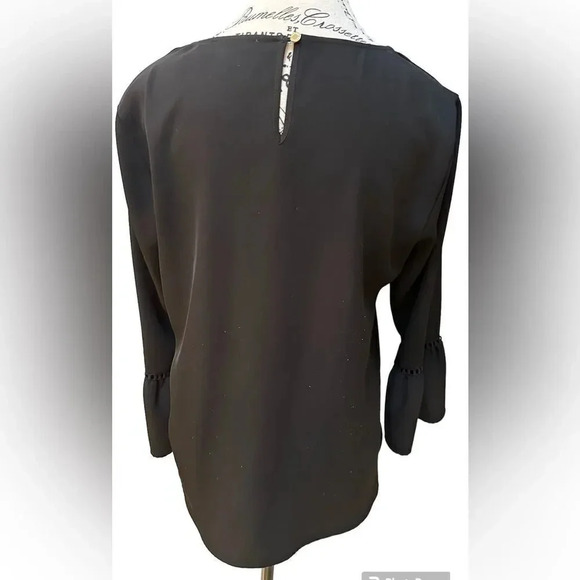 Calvin Klein black blouse with ruffle sleeves. Size small petite - Picture 2 of 3